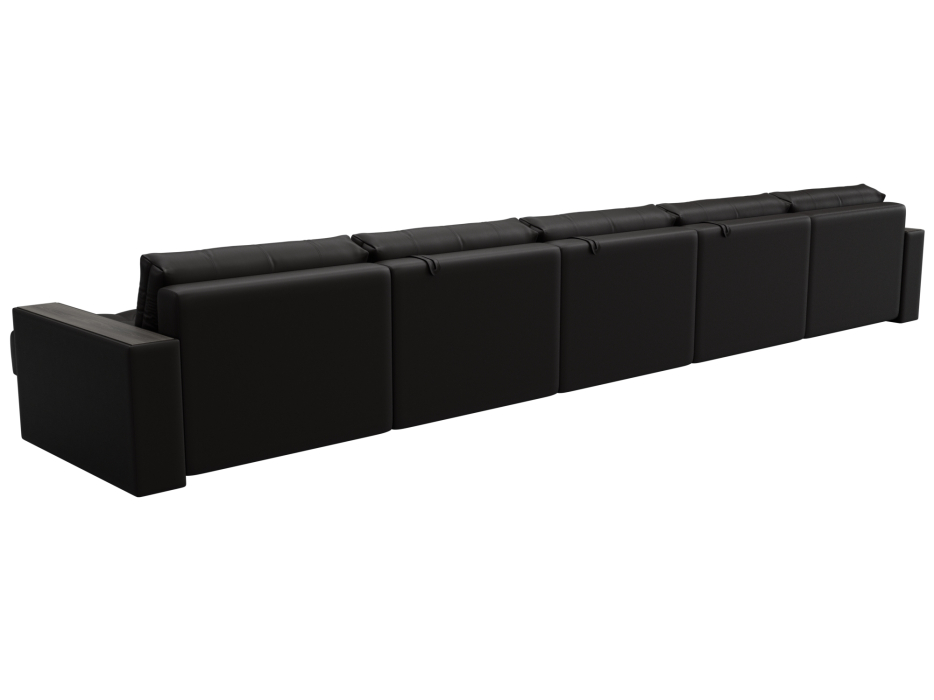 Диваны еврокнижки, Диван П-образный с декором Лига-049 НПБ Мегалонг, экокожа GRIFON