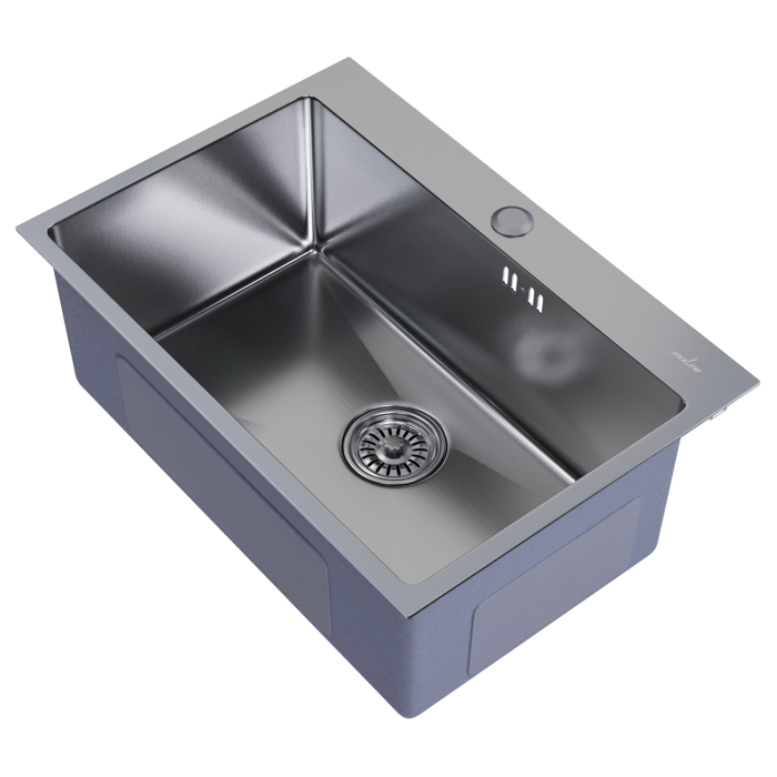 Кухонные мойки, Мойка настол.монтаж 65х45 (3,0) вып 3 1/2  MIXLINE PRO 22см с сифоном (сатин)