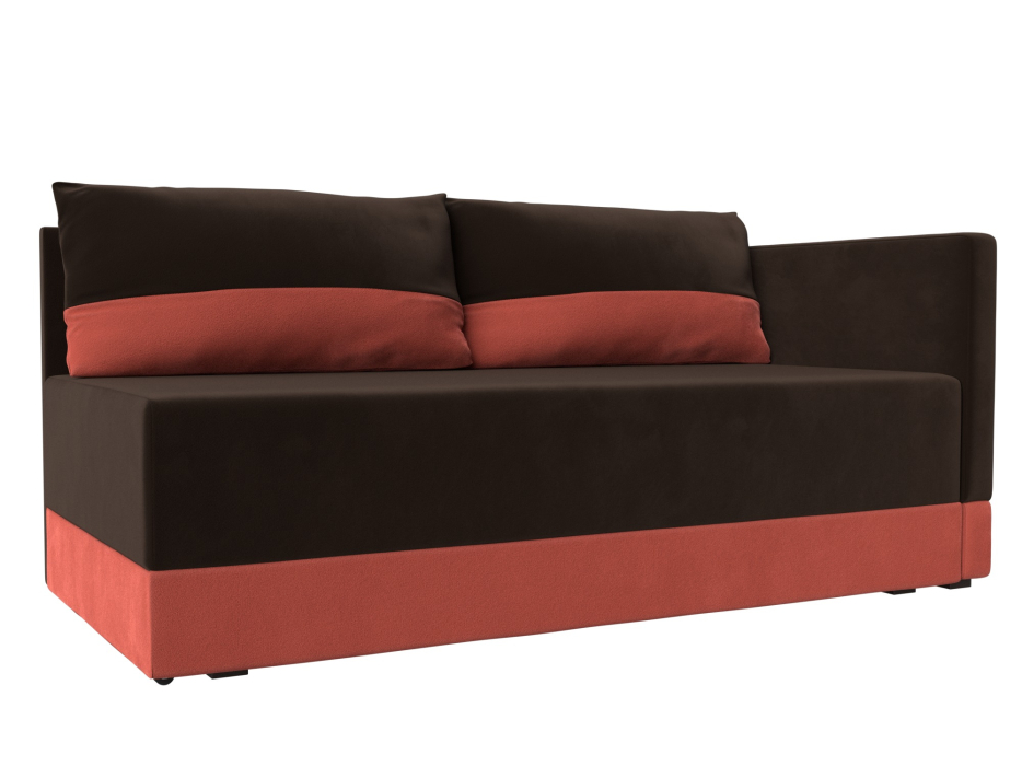 Кушетка диван, Кушетка Никас правая, микровельвет