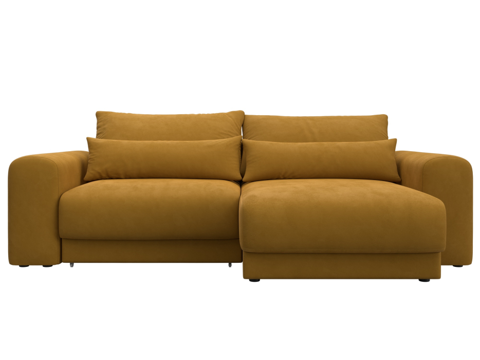 Диваны угловые в гостиную, Диван угловой Лига-056 НПБ угол универсальный, велюр BRUT