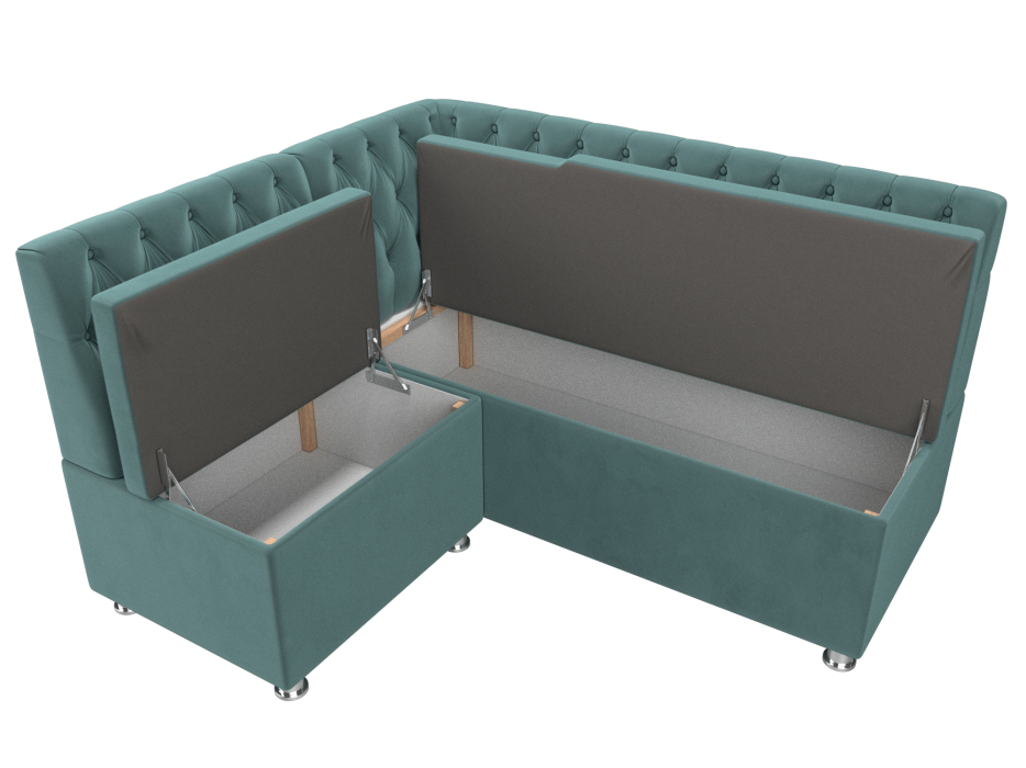 Диваны угловые кухонные, Кухонный угловой диван Мирта левый угол, велюр