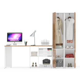 Письменный стол-трансформер Лидер-8 и два пенала для одежды и белья 21Б