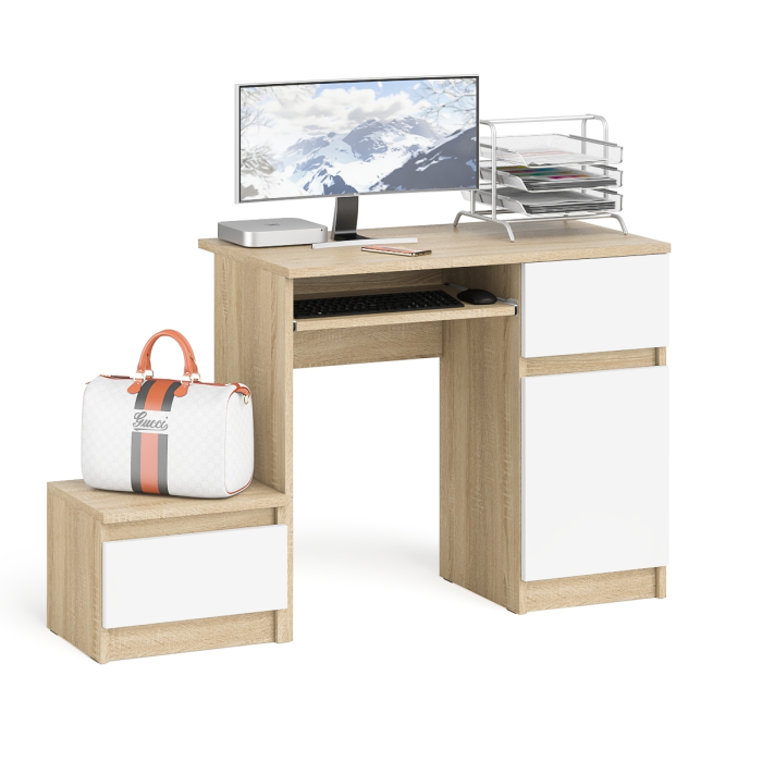 Прямые компьютерные столы, Компьютерный стол МС-1 правый с тумбой Мори