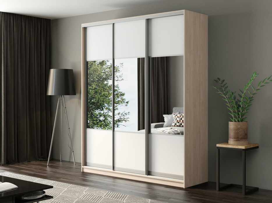 Шкафы-купе, Шкаф-купе Айсберг 210 ШАМОНИ СВЕТЛЫЙ (белый/комбинированный)