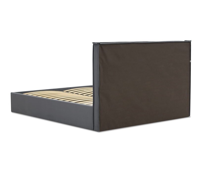 Мягкая кровать, Двуспальная кровать ЛУТОН 180х200, с подъемным механизмом, велюр