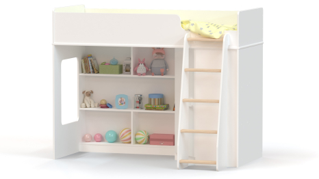 Кровать-чердак с угловым шкафом Ridgimmi 2.2