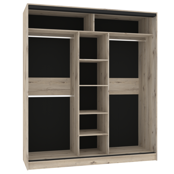 Шкафы-купе, Шкаф-купе 3-дв  Домашний 2000 зеркало/лдсп  (в2295*ш2000*г595)