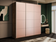 Шкафы-купе 3-х дверные, Шкаф-купе Эста 3-х дверный Стекла пудра/Доводчик 300х66х240