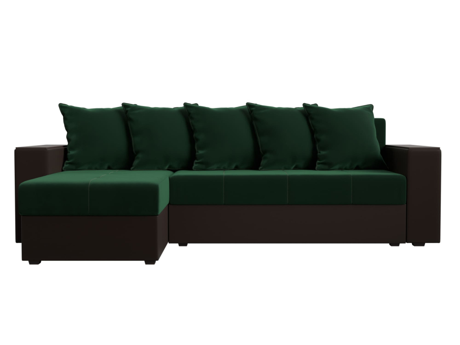 Диваны угловые в гостиную, Диван угловой Дубай Лайт, велюр/экокожа, левый угол