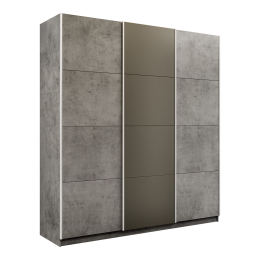 Шкаф-купе Прайм Широкий 3-х дверный ДСП/Стекла хаки/Доводчики 240х57х230