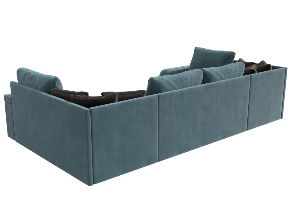 Диваны с ящиком для белья, П-образный диван Николь, велюр / экокожа