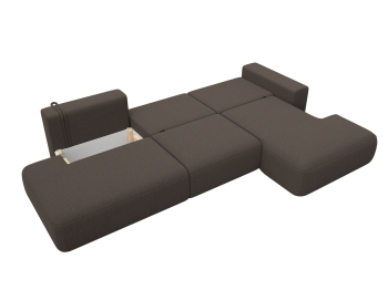 Диван угловой Лига-036 НПБ Модерн Лонг правый угол, рогожка Амур