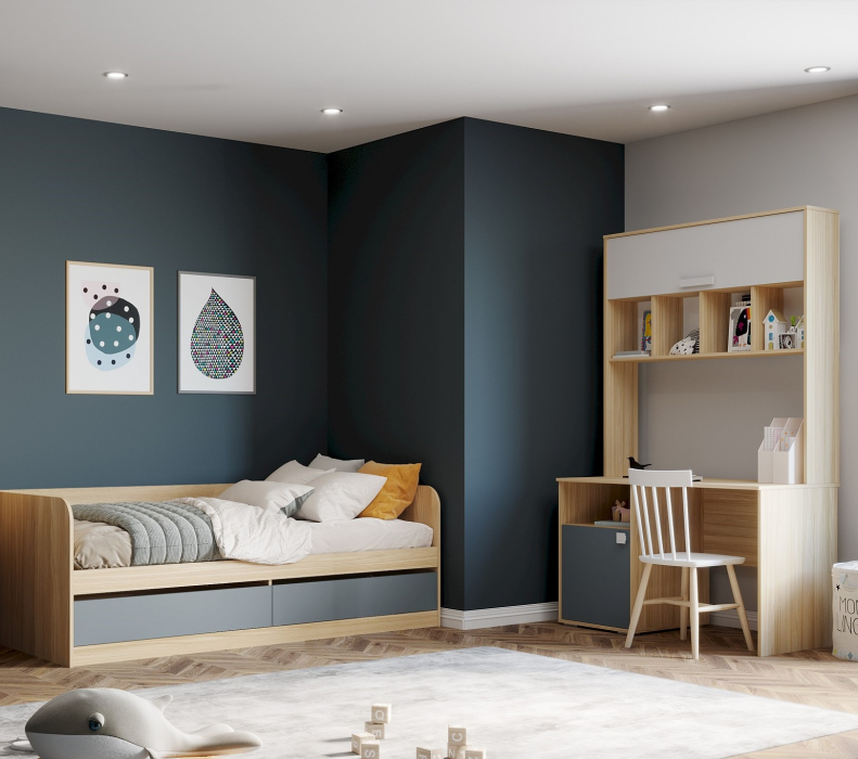 Прямые, Стол письменный с надстройкой Элиот НМ 041.68 + НМ 041.69