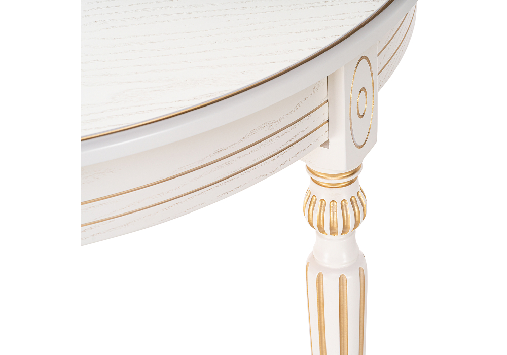 Обеденные столы, Стол деревянный Брейзер  (молочный / золото)