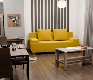 Прямой диван Инди,НПБ,еврокнижка,велюр