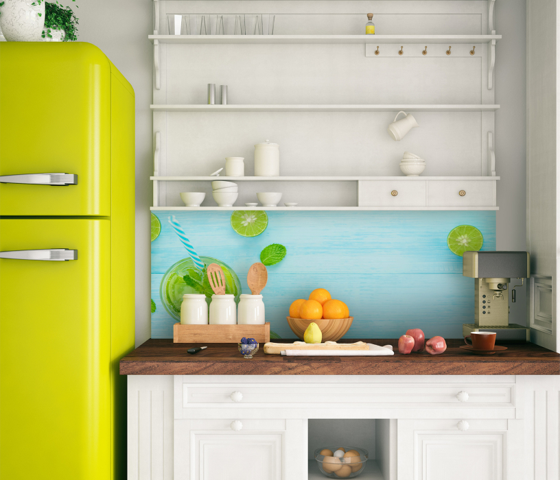 Стеновые панели, Интерьерная панель из стекла 1000*600*6 мм MGF16_мохито