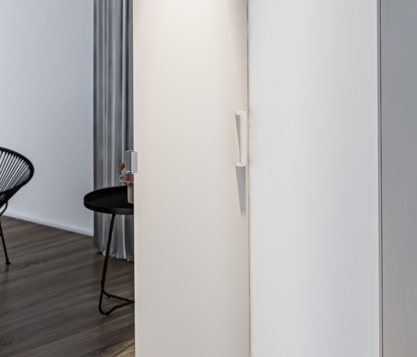 Шкафы распашные, Шкаф угловой с зеркалом МАКС Белый