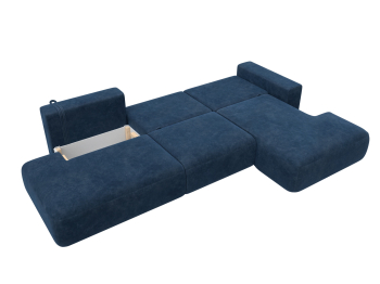 Диван угловой Лига-036 НПБ Модерн Лонг правый угол, велюр BRUT