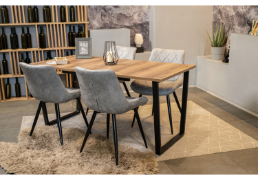 Стол деревянный раскладной Лота Лофт 120 25 мм (матовый черный)