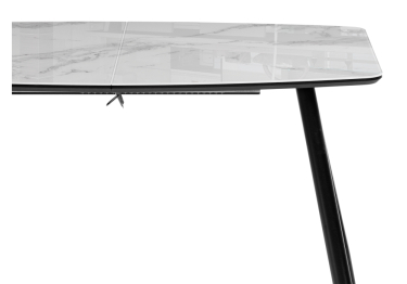 Стол Эмма (вставка стекло / черный / черная шагрень)
