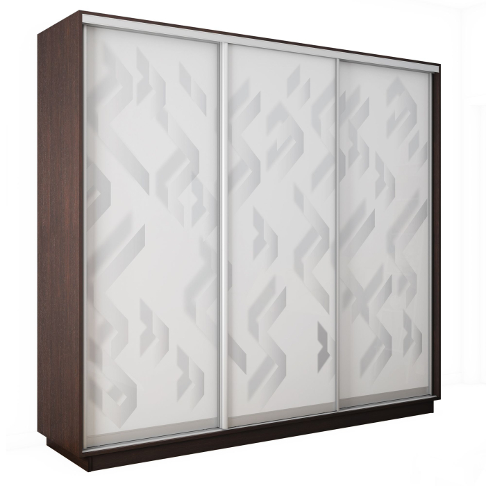 Шкафы-купе 3-х дверные, Шкаф-купе Экспресс 3-х дверный Фотопечать Ленты Стекла 240х60х240