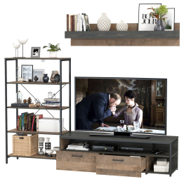 Тумба под ТВ с полкой и открытым стеллажом Трувор