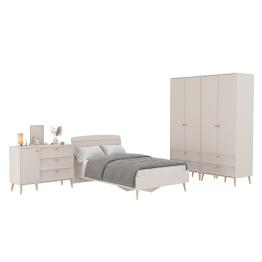 Спальня Афина Сп-18 кровать 1200 с комодом и двумя шкафами