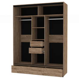 Шкаф-купе 3-дв  MOD 1800 зеркало/лдсп  (в2390*ш1800*г620)