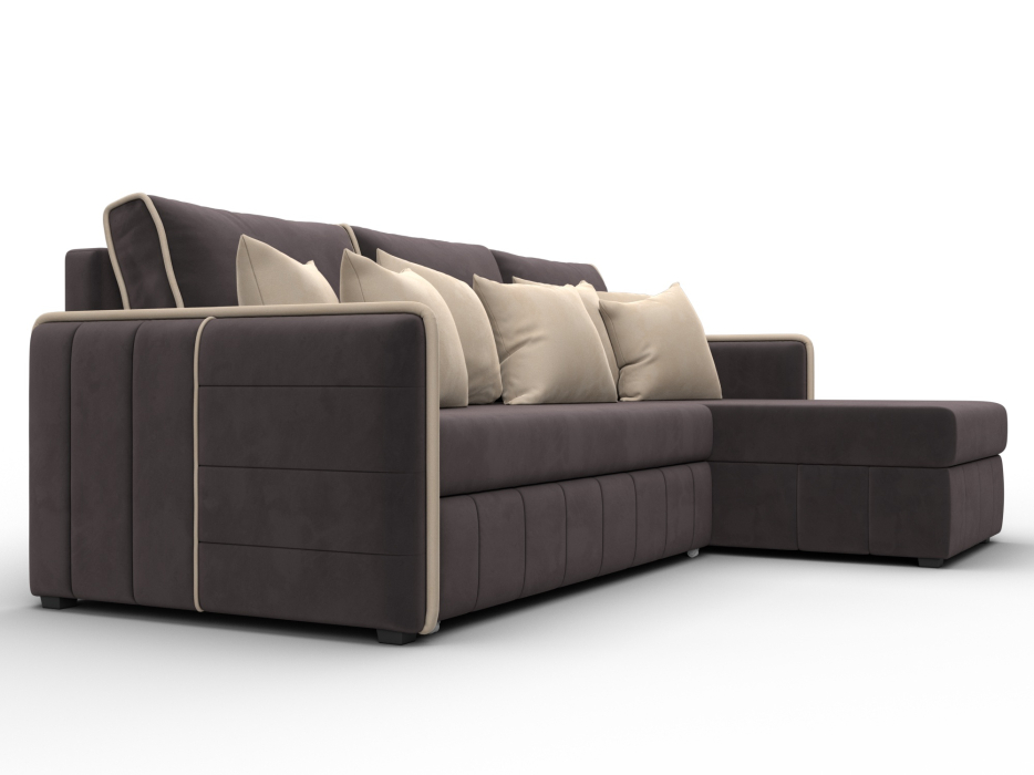 Диваны угловые в гостиную, Диван угловой Лига-078 угол универсальный, велюр SEVEN