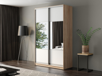 Шкаф-купе Айсберг 160 СОНОМА (белый/комбинированный)