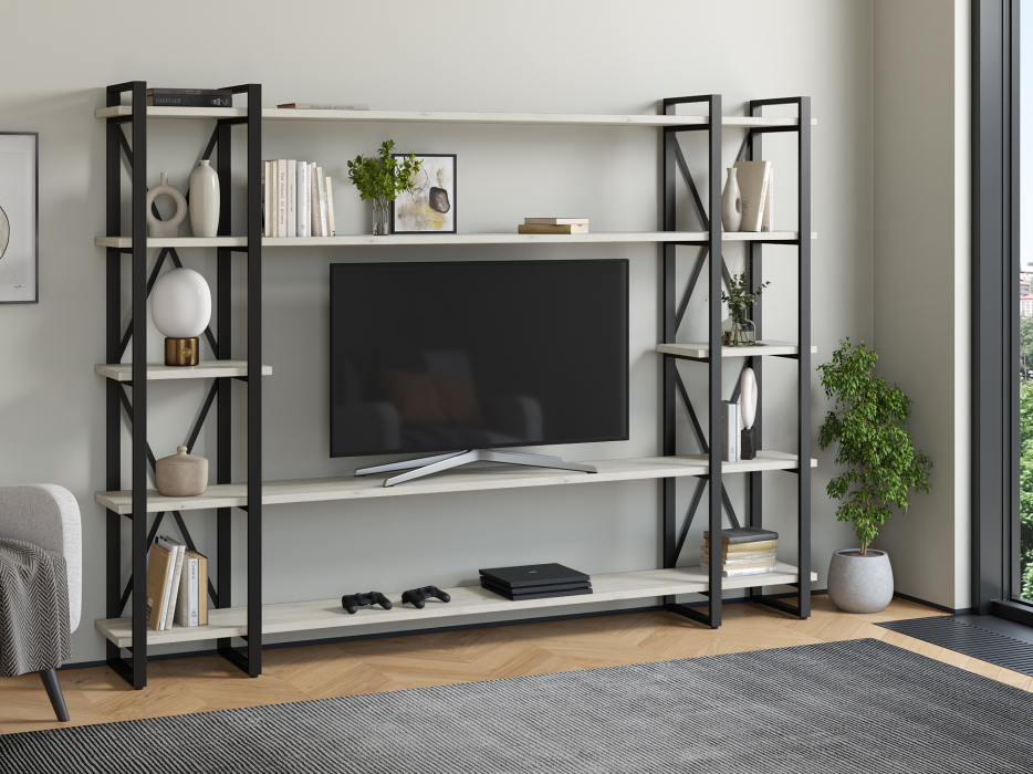 Стеллажи, Стеллаж Айсберг Лофт 240х182-4 v4 черный