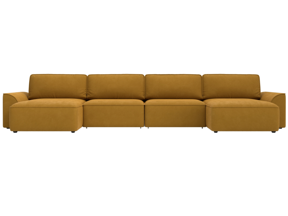 Диваны прямые со спальным местом, Диван п-образный Лига-048 НПБ лонг, велюр BRUT