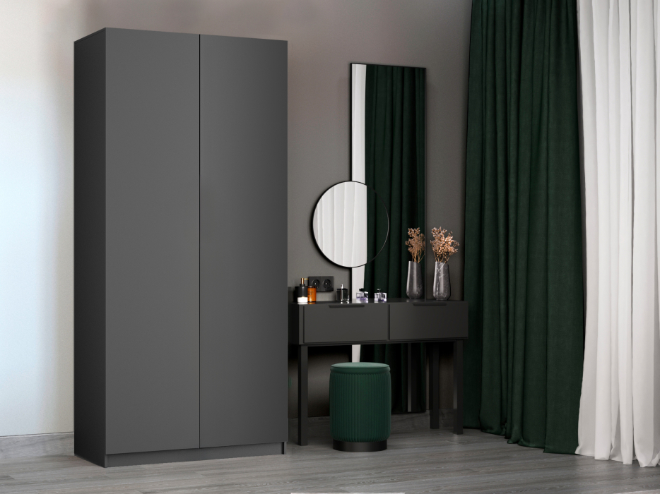 Шкафы распашные, Шкаф складной Е1 Локер ("Гармошка" с системой Push to Move/Правый)101х52,5х220 см, с модулем