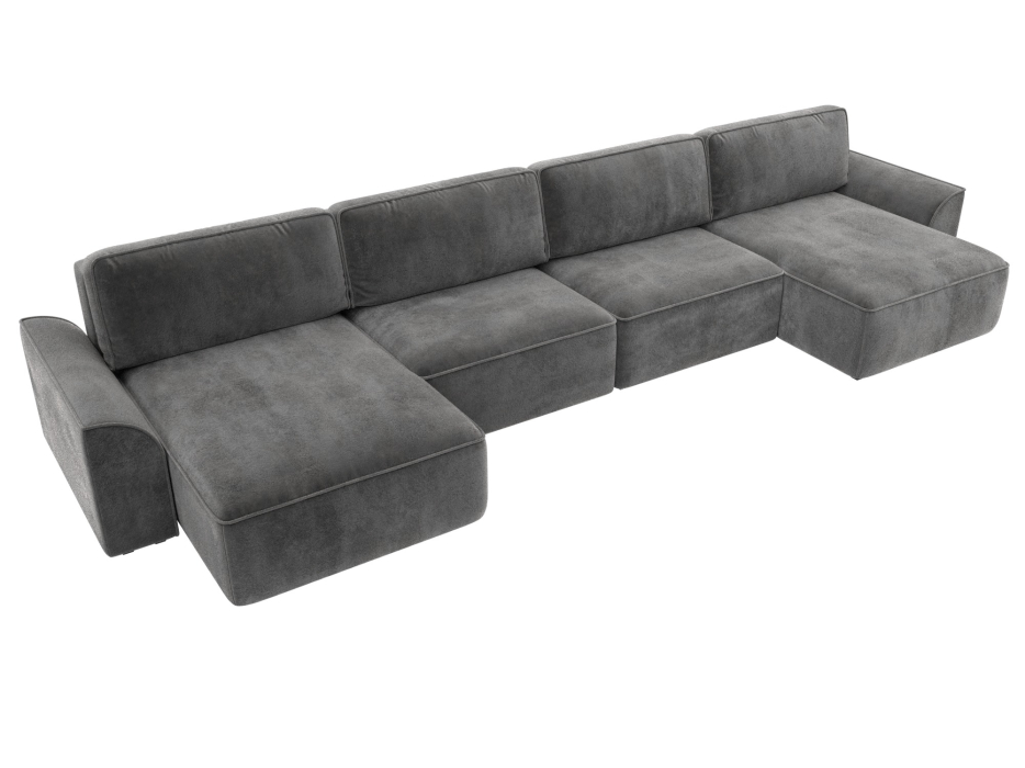 Диваны еврокнижки, Диван п-образный Лига-048 НПБ лонг, велюр TOWER