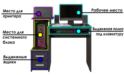Компьютерный стол Джаз-24 левый