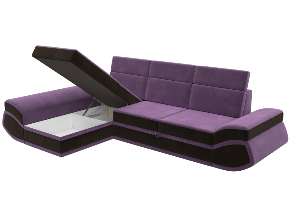 Диваны угловые в гостиную, Диван угловой Лига-032 левый угол, микровельвет