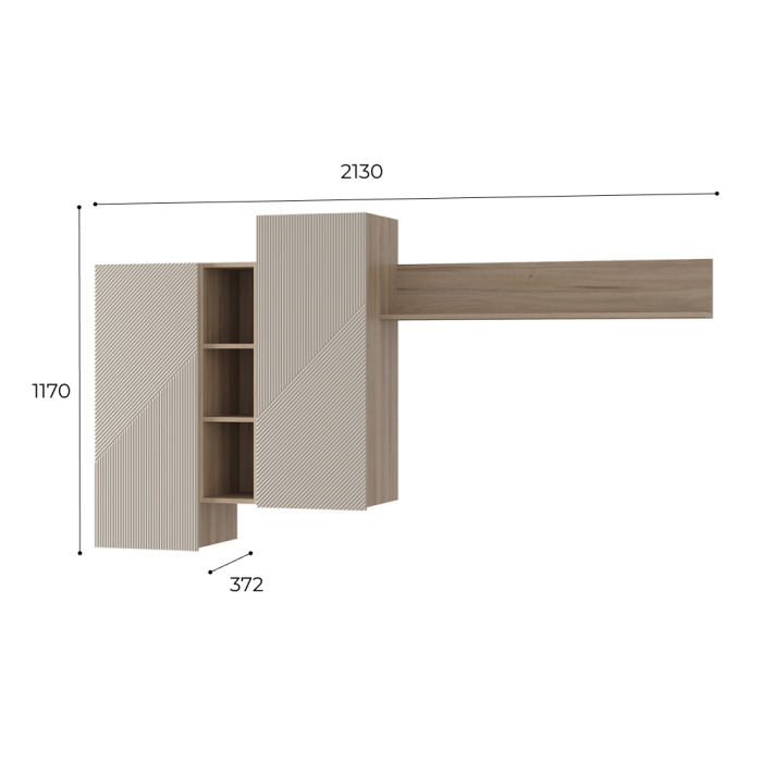 Стенки для гостиной, Шкаф навесной с полками Эмилия ГМ-12