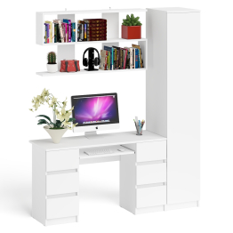 Компьютерный стол МС-2 с верхней полкой и пеналом для вещей Мори