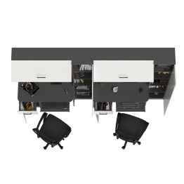 Столы рабочие для двоих с компьютерными креслами Aльфа