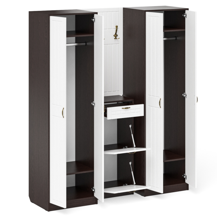 Прихожие, П-6 прихожая компоновка № 15 МДФ фрезеровка прованс