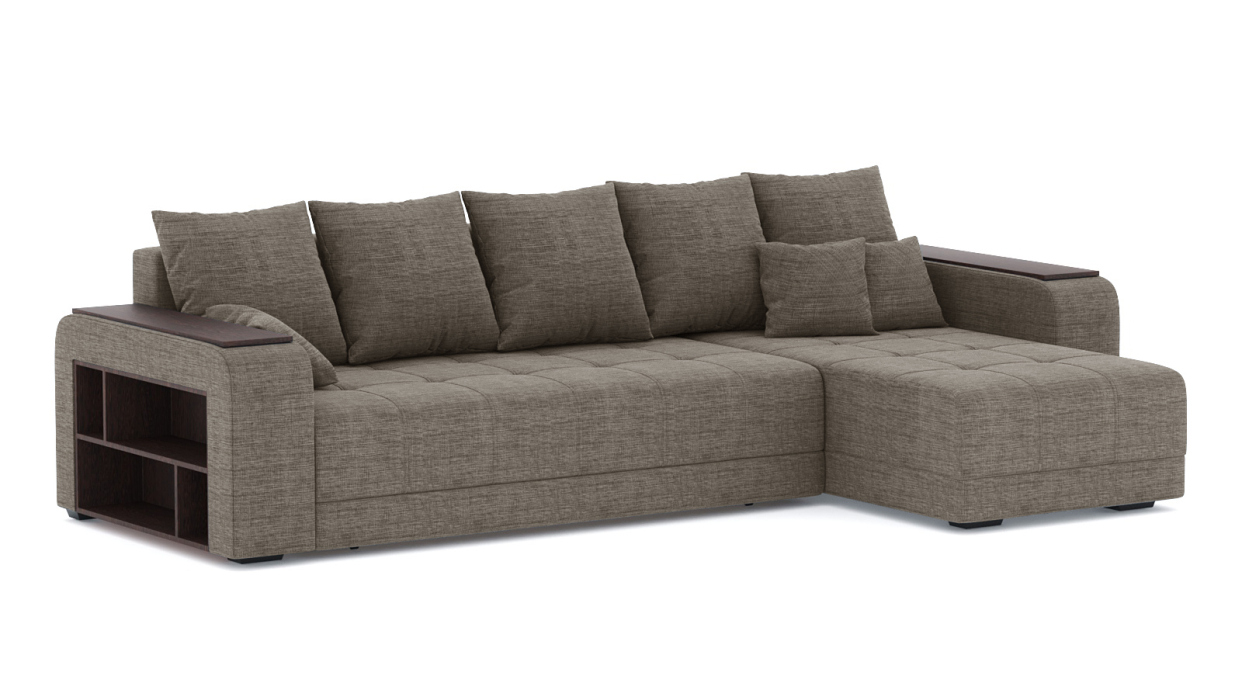 Диваны угловые в гостиную, Диван-кровать угловой Дубай еврокнижка, рогожка Люкс