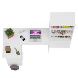 Стеллаж-комод Мори МСТ600 3 ящика и стол угловой компьютерный МС-16 левый