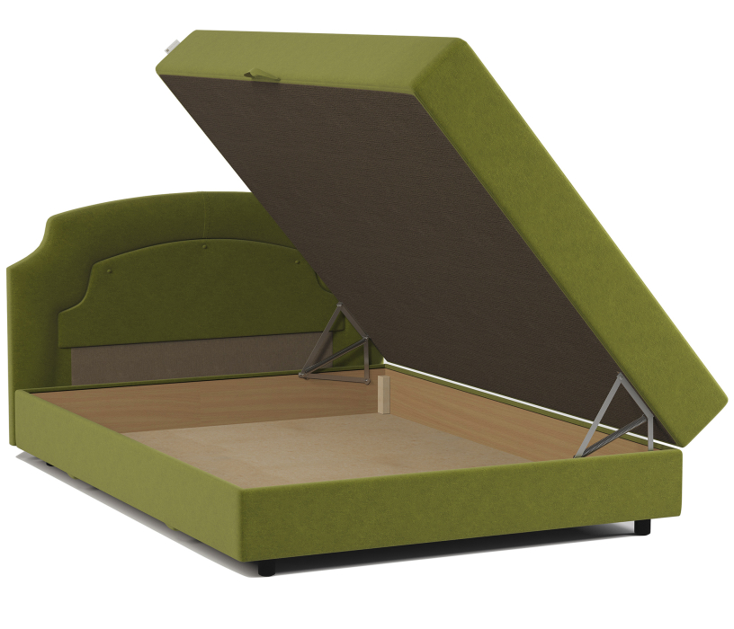 Мягкая кровать, Кровать тахта двуспальная с подъемным механизмом и матрасом Шарм 140, велюр