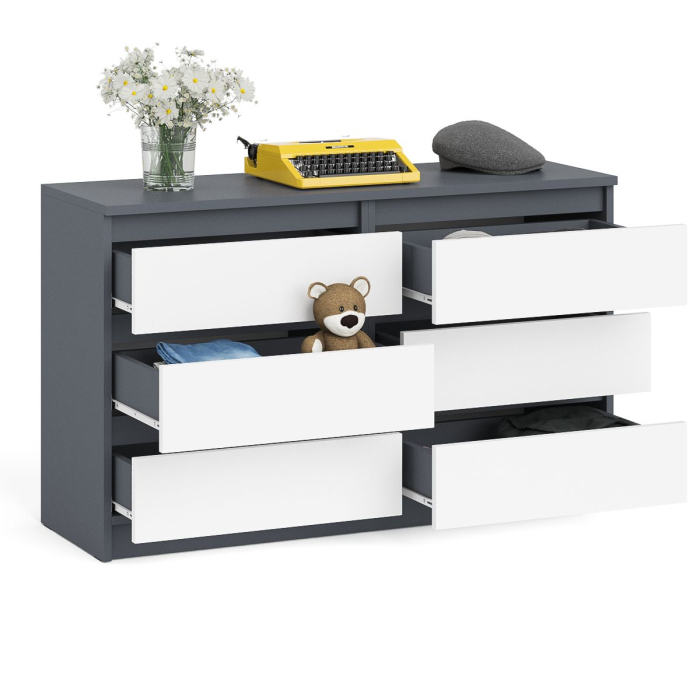 Комоды, Широкий комод шесть ящиков Мори МК1200.6