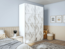 Шкафы-купе 2-х дверные, Шкаф-купе Прайм 2-х дверный Фотопечать Ленты Стекла/Доводчики 160х57х230