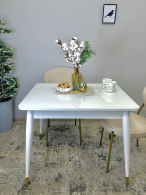 Обеденные столы, Стол Kenner 900 K раздвижной, стекло белый глянец