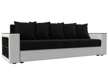 Диван прямой Дубай Лайт полки слева, микровельвет/экокожа