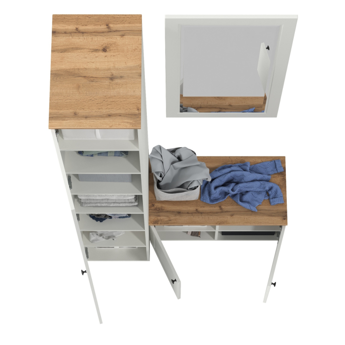 Прихожие, Тумба с зеркалом и шкафом-пеналом в прихожую Остин