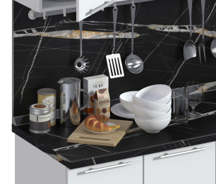 Столешница R9 38* 802*600 Черный Тунис 3074 в упаковке