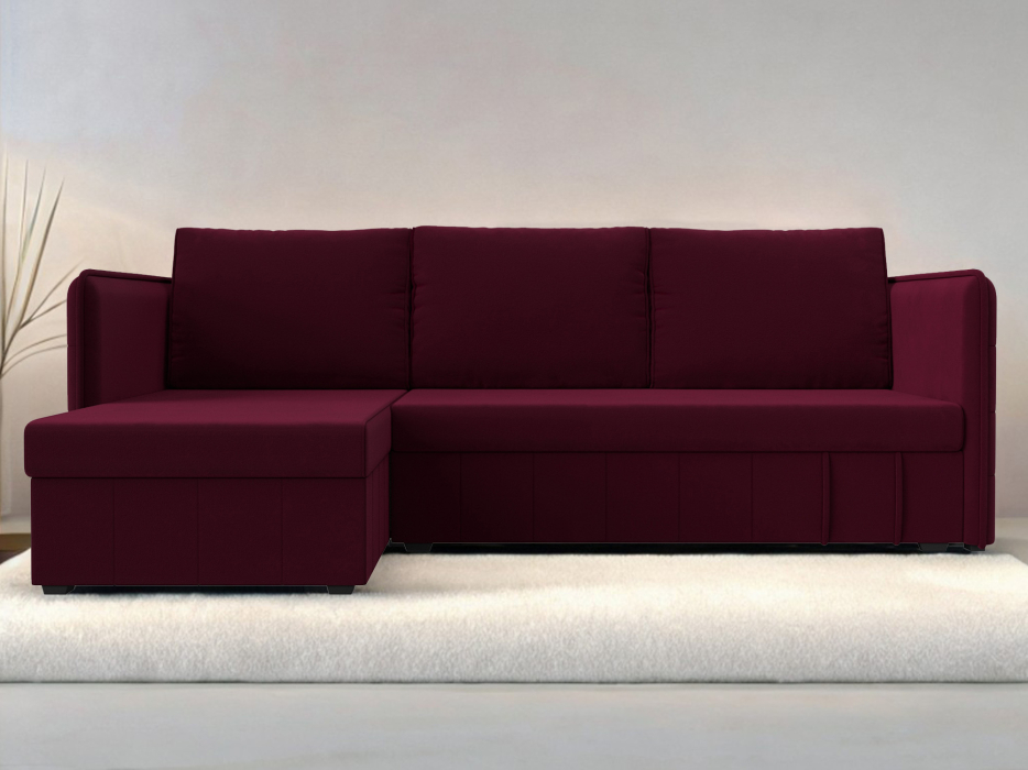 Диваны угловые в гостиную, Угловой диван Слим левый угол, микровельвет